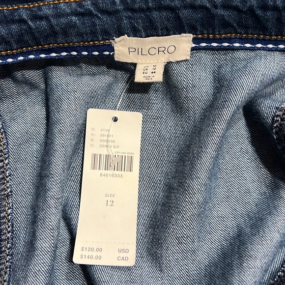 Anthropologie - Pilcro Corset Denim Dark Shirt - SZ 12 - BNWT - Picture 7 of 11